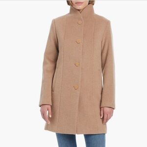 NEW Kate Spade New York high neck wool blend coat